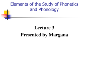 Lecture 3 Presented by Margana  Elements of the Study of Phonetics