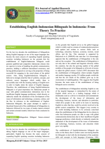 Establishing English-Indonesian Bilinguals In Indonesia: From Theory To Practice Margana