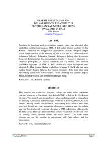 PRAKSIS TRI HITA KARANA DALAM STRUKTUR DAN KULTUR PENDIDIKAN KARAKTER  KEJURUAN