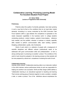 Collaborative Learning: Promising Learning Model For Excelent Student Final Project