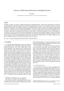 A Survey of Motivation Frameworks for Intelligent Systems