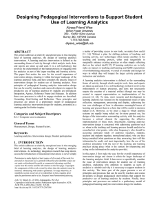 Designing Pedagogical Interventions to Support Student Use of Learning Analytics