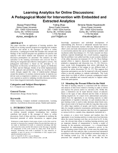 Learning Analytics for Online Discussions: Extracted Analytics