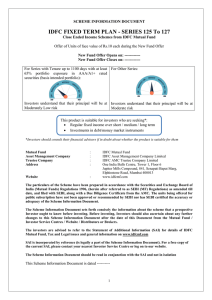 IDFC FIXED TERM PLAN - SERIES 125 To 127