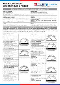 KEY INFORMATION MEMORANDUM &amp; FORMS