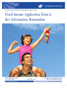 Fixed Income Application Form &amp; Key Information Memorandum