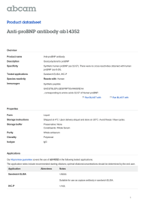 Anti-proBNP antibody ab14352 Product datasheet Overview Product name