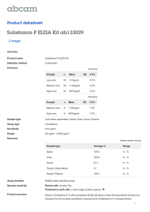 Substance P ELISA Kit ab133029 Product datasheet 2 Images Overview