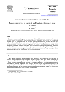 Procedia Computer Science Nanoscale analysis of plasticity and fracture of the sheet metal