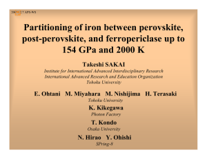 Partitioning of iron between perovskite, post-perovskite, and ferropericlase up to Takeshi SAKAI
