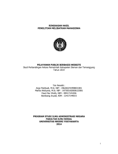 Studi Perbandingan Antara Pemerintah Kabupaten Sleman dan Temanggung Tahun 2014