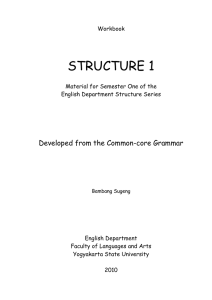 STRUCTURE 1 Developed from the Common-core Grammar