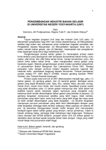 PENGEMBANGAN INDUSTRI BAHAN GELASIR DI UNIVERSITAS NEGERI YOGYAKARTA (UNY)