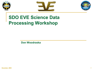SDO EVE Science Data Processing Workshop Don Woodraska December, 2009