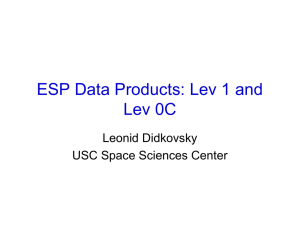 ESP Data Products: Lev 1 and Lev 0C Leonid Didkovsky