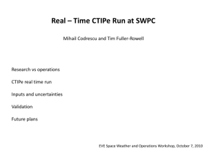 Real – Time CTIPe Run at SWPC