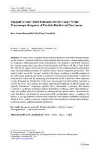 Tangent Second-Order Estimates for the Large-Strain, Macroscopic Response of Particle-Reinforced Elastomers