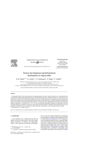 Texture development and deformation mechanisms in ringwoodite H.-R. Wenk , G. Ischia