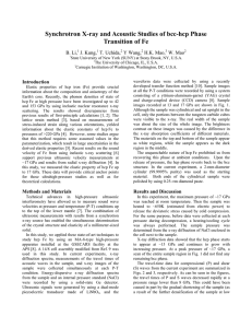 Synchrotron X-ray and Acoustic Studies of bcc-hcp Phase Transition of Fe