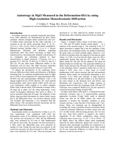 Anisotropy in MgO Measured in the Deformation-DIA by using