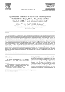 Hydrothermal formation of the calcium silicate hydrates, Ca Si O OH ž