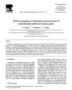TEM investigation of dislocation microstructure of Wang ELSEVIER