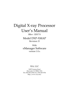 Digital X-ray Processor User’s Manual  Model DXP-XMAP