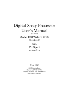 Digital X-ray Processor User’s Manual Model DXP Saturn USB2 ProSpect