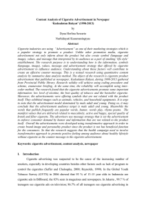 Content Analysis of Cigarette Advertisement in Newpaper ‘Kedaulatan Rakyat’ (1990-2013) Abstract by