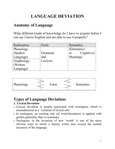 LANGUAGE DEVIATION Anatomy of Language