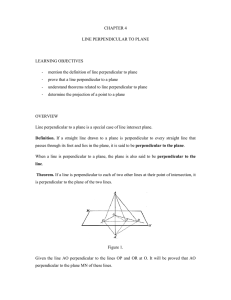 CHAPTER 4 LINE PERPENDICULAR TO PLANE  LEARNING OBJECTIVES