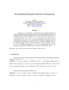 The Idempotent Regular Elements of Semigroups