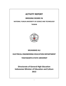 ACTIVITY REPORT Directorate of General High Education