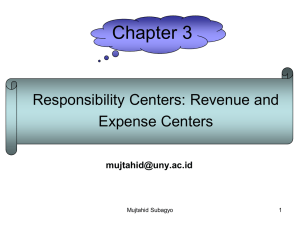 Chapter 3 Responsibility Centers: Revenue and Expense Centers