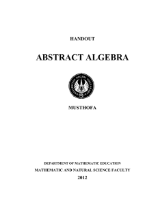 ABSTRACT ALGEBRA  HANDOUT MUSTHOFA