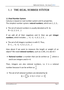 1.1  THE REAL NUMBER SYSTEM