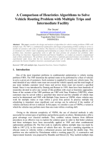 A Comparison of Heuristics Algorithms to Solve Intermediate Facility