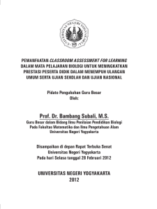 CLASSROOM ASSESSMENT FOR LEARNING DALAM MATA PELAJARAN BIOLOGI UNTUK MENINGKATKAN