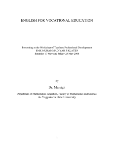 ENGLISH FOR VOCATIONAL EDUCATION