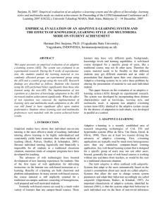 EMPIRICAL EVALUATION OF AN ADAPTIVE E-LEARNING SYSTEM AND