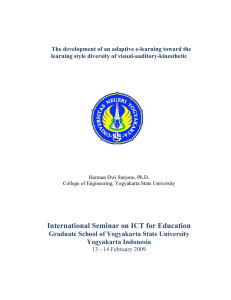 The development of an adaptive e-learning toward the