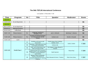The 54th TEFLIN International Conference Time Program No