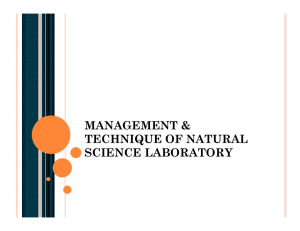 MANAGEMENT &amp; TECHNIQUE OF NATURAL SCIENCE LABORATORY