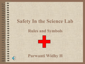 Safety In the Science Lab Rules and Symbols Purwanti Widhy H