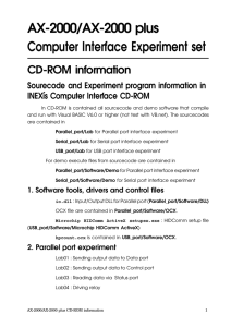 AX-2000/AX-2000 plus Computer Interface Experiment set CD-ROM information