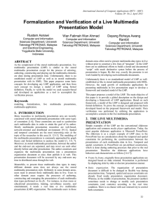 Formalization and Verification of a Live Multimedia Presentation Model Rustam Asnawi