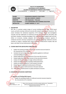 FACULTY OF ENGINEERING YOGYAKARTA STATE UNIVERSITY SYLLABUS OF REINFORCED CONCRETE STRUCTURES I