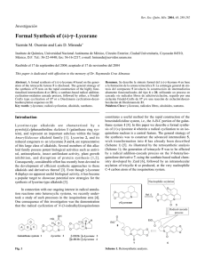 Formal Synthesis of (±)- Lycorane Investigación Yazmín M. Osornio and Luis D. Miranda