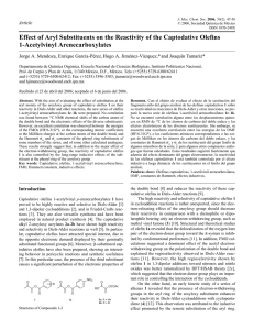 Effect of Aryl Substituents on the Reactivity of the Captodative... 1-Acetylvinyl Arenecarboxylates