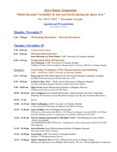 Sun-Climate Symposium Monday, November 9 Tuesday, November 10